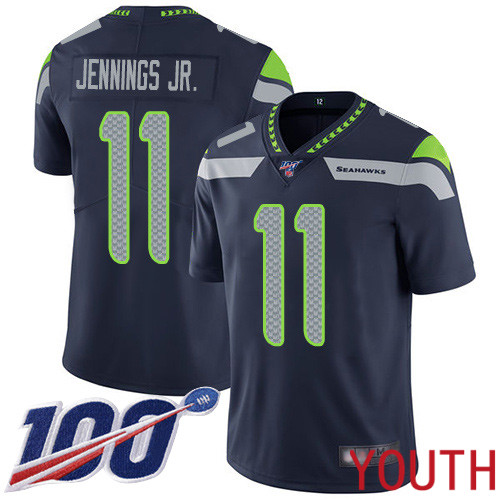Seattle Seahawks Limited Navy Blue Youth Gary Jennings Jr. Home Jersey NFL Football #11 100th Season Vapor Untouchable->women nfl jersey->Women Jersey